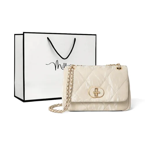 MILLIE'S Сумка через плечо из коровьей кожи маленькая квадратная сумка стандартная женская цвет экрю