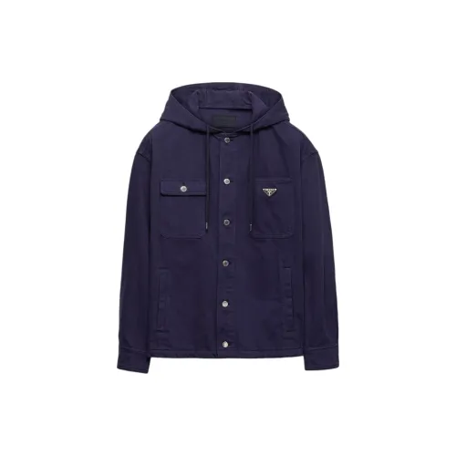 PRADA SS25 Denim Jacket Men's Blue