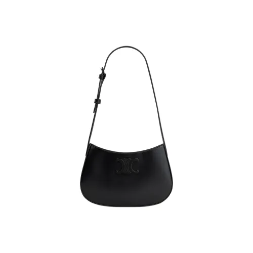 CELINE Tilly Телячья кожа Сумка через плечо Сумка на плечо Средняя Женская Черная