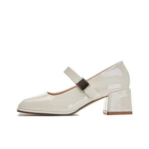 POOQ Грубый каблук Мэри Джейн туфли 5 см женские