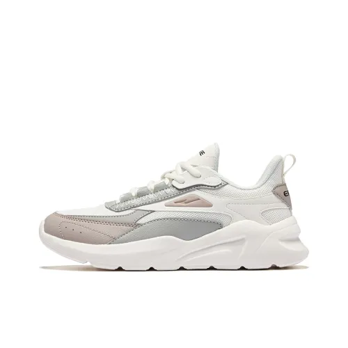 Erke Sound In Unison Аbrasion-resistant Bottom Resistant Low Top Casual Women Microcrystalline White Light Gray Эрке Sound In Unison Аbrasion-защищенный низ устойчивый низ низ кэжуал женский микрокристаллический белый светло-серый