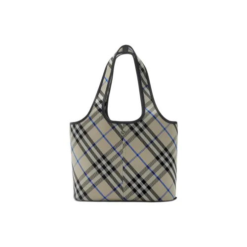 Burberry Хлопок Тоут Сумка Сумка для покупок Сумка на плечо Маленькая Женская Синяя и Серая
