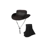 Коричневая шляпа + черные маски для лица