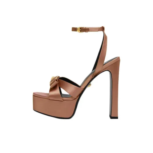 VERSACE Gianni one Ремень Сандалии 14 см Женские Коричневый