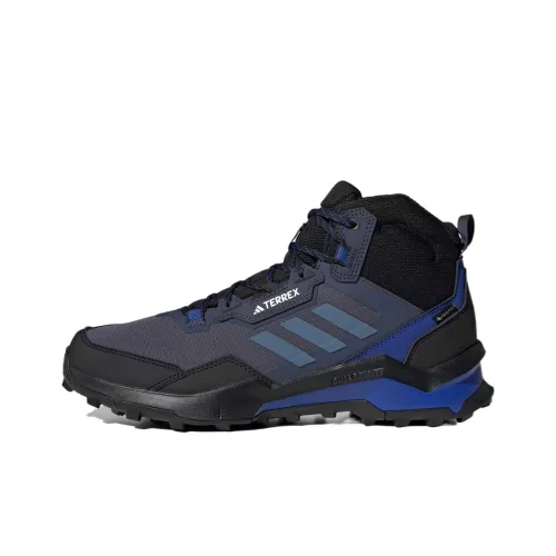 adidas Terrex Ax4 Устойчивый к истиранию MID Топ Походная обувь Мужская Морской синий