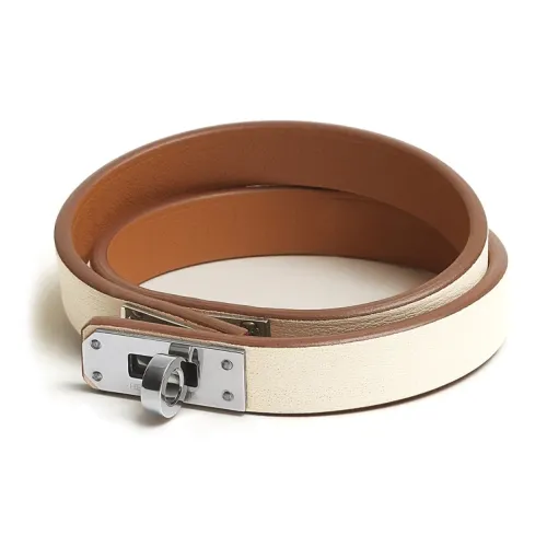 HERMES Телячья кожа Браслеты Женские Белый Коричневый