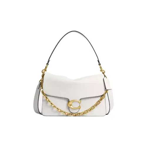 COACH ChainTabby Кожа Одно плечо Сумка Большая Женская Белая