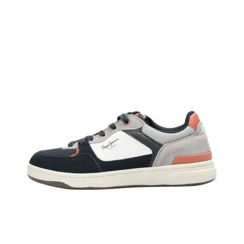 Pepe Jeans Амортизация Низкие Кроссовки для Скейтбординга Мужские Белые Синие Серые