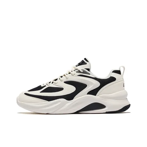 Erke Slip-resistant Abrasion-resistant Low Top Casual Men's Deep Black Microcrystalline White Эрке Противоскользящий Устойчивый к истиранию Низкий Топ Повседневный Мужской Глубокий Черный Микрокристаллический Белый