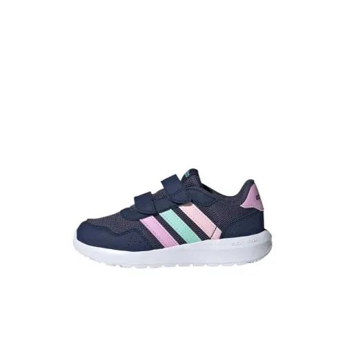Adidas RUN 60S Slip-resistant Abrasion-resistant Breathable Low Top Kids Lifestyle Shoes Dark Blue Pink Kids
