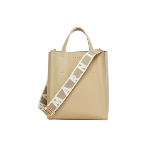 MARNI Museo Телячья кожа Тоут Сумка Сумка для покупок Сумка на плечо Сумка Маленькая Женская Бежевая
