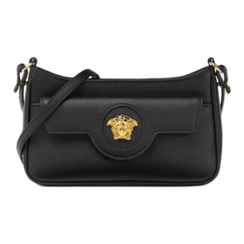 VERSACE La Medusa Телячья кожа Сумка через плечо Сумка на плечо Мини Женская Черная