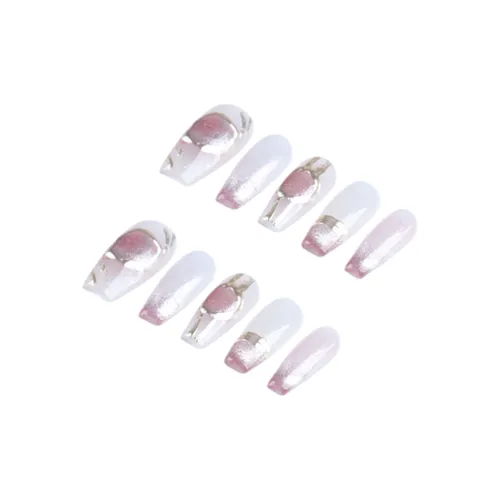 Fanze Seattle Кошачий глаз Magic Mirror Пудра False Nail MID Длина (размер в длину) Розово-белый Smudge 25 мм