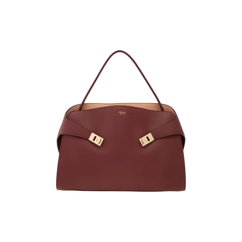 FERRAGAMO Телячья кожа Сумка Большая Женская Университетский Красный и Розовый