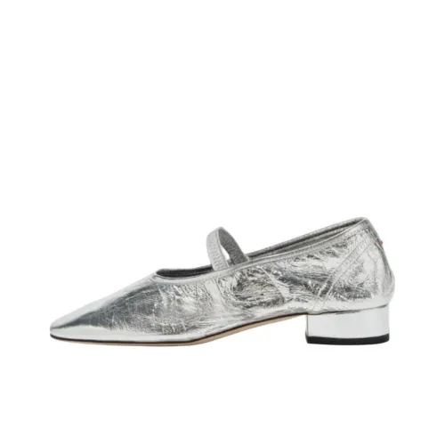 Aeyde Pippa Грубый каблук Туфли Мэри Джейн Женские Серебристые