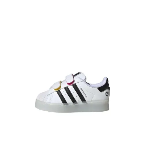 Adidas Originals SUPERSTAR Устойчивая к истиранию Низкая Обувь для малышей Белый Черный Младенец и Малыш