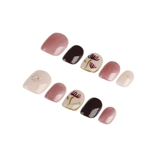 Fanze Милый Ручной Рисунок Свежий False Nail Короткий Стул Розовый Jump Цвет 15мм