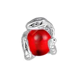 Серьги в форме змеи, красный, с цирконием [одиночный]