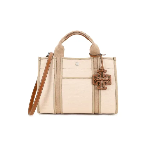 TORY BURCH Холст Тоут Сумка Сумка для покупок Холст Сумка Сумка Сумка через плечо Сумка через плечо Маленькая Женская Нежно-розовая