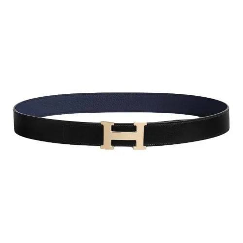 HERMES Телячья кожа Кожаные ремни Мужской Черный Ширина 3,2CM