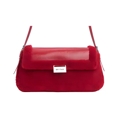 By Far Matilda Sheepskin Crossbody One Shoulder Bag Women's Red