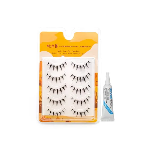 MUMUGE Ван-Пис Полная длина Great Демон Искусственные ресницы Укрепляющий клей Стиль Естественный Увеличение длины Стиль 5 пар Упаковка