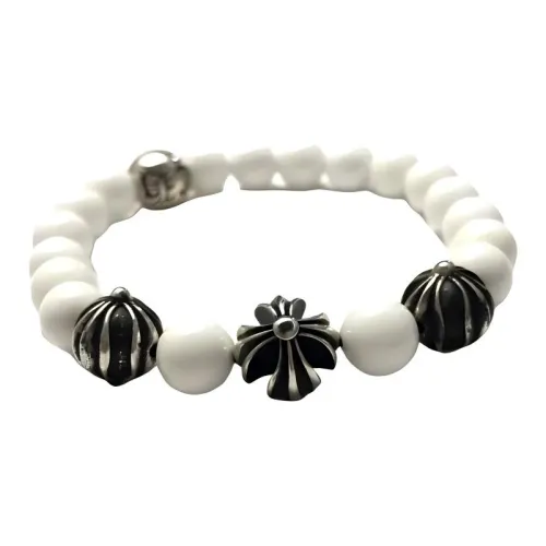 Chrome Hearts Белый Бирюзовый Серебряный Драгоценный камень Браслеты Унисекс Белый 8 мм