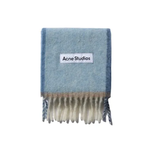 Acne Studios Шарфы из альпаки шерсти нейлона мохера женские синие