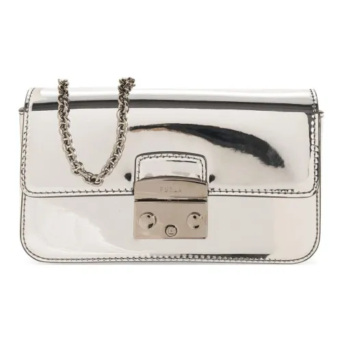 Furla Metropolis Collection Телячья кожа Сумка через плечо Мини Women's Silver