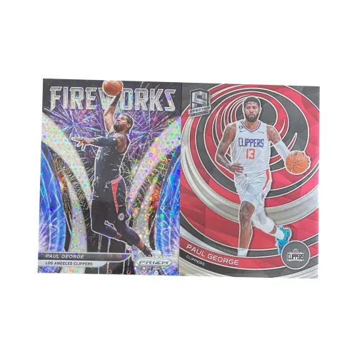 PANINI 2022 PRIZM Павл Джордж ФЕЙЕРВЕРК ОСОБЕННАЯ ИДИЦИАЛЬНАЯ ВЫПУСК Spectrum BASE Спортивные Карты 2 шт