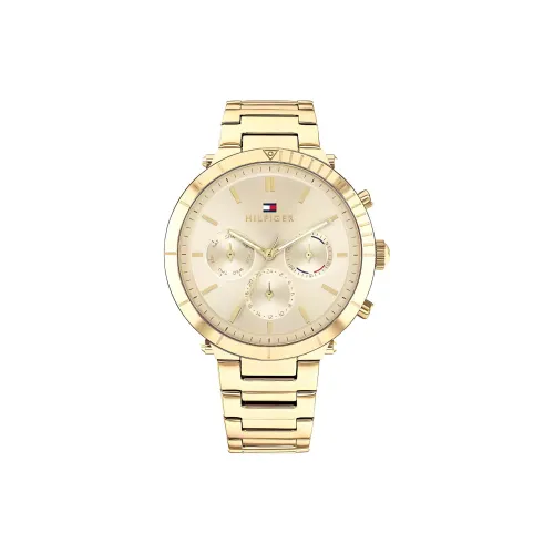 Tommy Hilfiger Emery Collection Women's Watch Кварцевый механизм Стальной ремешок 38 мм Золотой циферблат