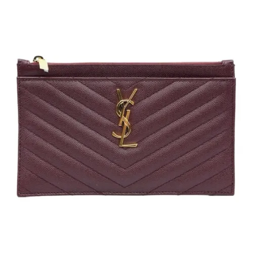 SAINT LAURENT Телячья кожа Клатч Женский Бордовый