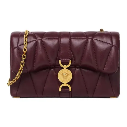 FANSIZHE Kleio Lambskin Patchwork Crossbody Bag Shoulder Bag Mini Women's Burgundy