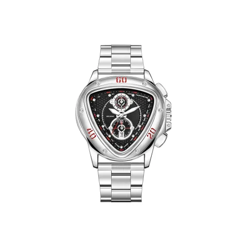 MELSMAO Кварцевый механизм сплав ремешок мужские часы черный циферблат