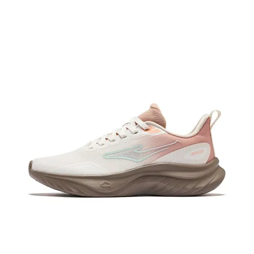 Erke Амортизация Oтскок Противоскользящий Низкий Топ Повседневные Беговые кроссовки Женские Микрокристаллический Белый Сандаловое дерево LIP Цвет