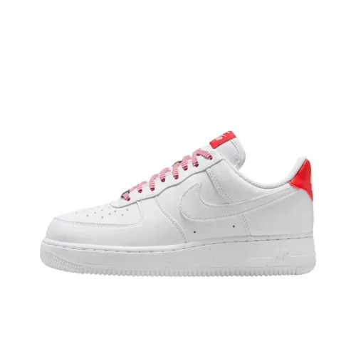 Nike Air FORCE 1 Slip-on Устойчивый к истиранию Низкий Топ Скейтбординг Кроссовки Женские Белый Красный