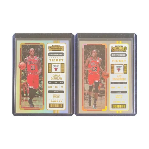 PANINI 2022 23 Быки DeRozan 10 75 EDITION Zach LaVine 199 EDITION Серебряный Fold Спортивные карты 2 шт