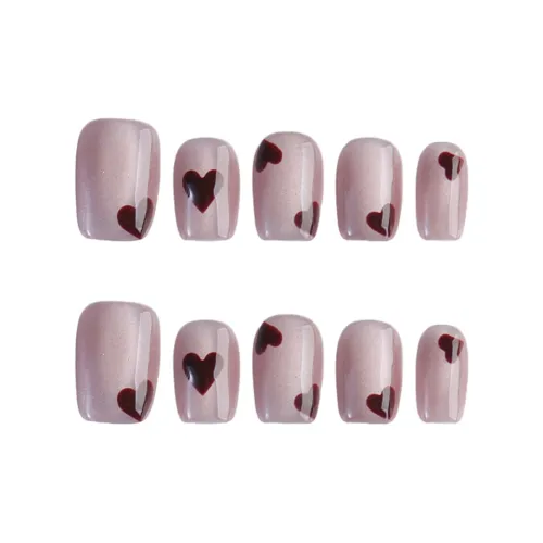 Fanze Кошачий глаз Эксклюзив Сердце False Nail Короткий LADDER Фиолетовый Smudge Кошачий глаз 20 мм