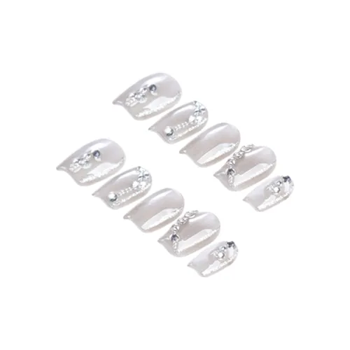 Fanze Кристальный камень Пудра Кошка's Eye с Ромбом Fragments False Nail Средний LADDER Ледяная прозрачность Цвет Smudge 20mm