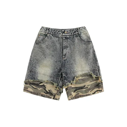 ZYKY Модные джинсовые шорты унисекс синий и земляной желтый необязательно