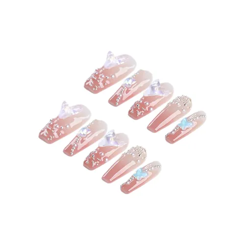 Fanze Сердце Fluttering Бабочка Nail Art False Nail Средний LADDER Прозрачный Smudge 25mm