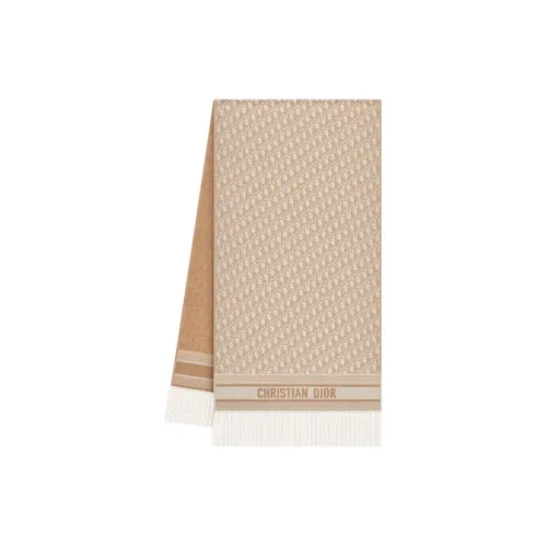 DIOR Кашемир Вязаные Шарфы Унисекс Бежевый