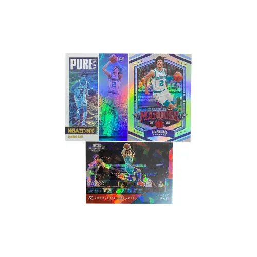 PANINI 2021-22 Hornets LaMelo Ball Triple TKA Silver Fold Ice Fold Спортивные карты 3 шт