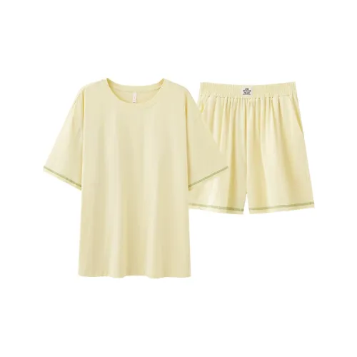 White Ran Пижамный комплект Женский Ярко-желтый