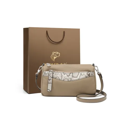 ZOOLER Сумка через плечо из крупнозернистой текстуры коровьей кожи среднего размера женская черная хаки