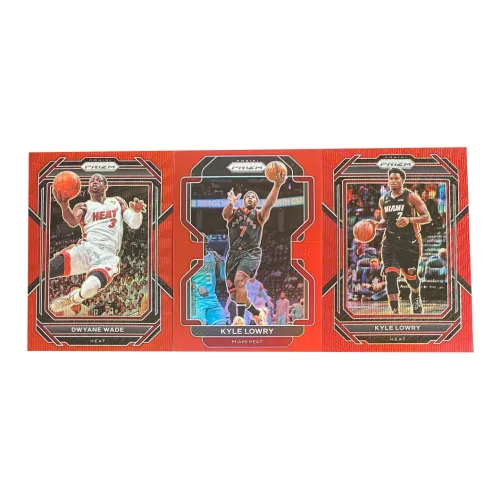 PANINI 2022 23 PANINI Miami Heat PRIZM Wade Red Foil LBJ 299 EDITION Спортивные Карты 3 шт