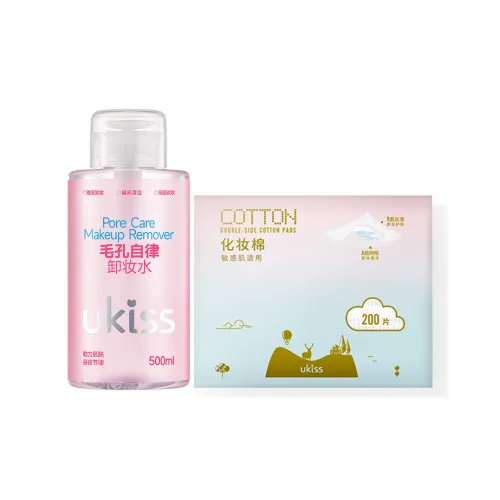 UKISS Пора Саморегуляция Удаление Макияжа Вода+Мягкий Язык цветов Двойная Сторона Хлопок Комбо Набор Чистка