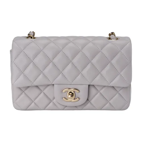 CHANEL Classic Flap CF Lambskin Сумка через плечо Мини Женская Серый