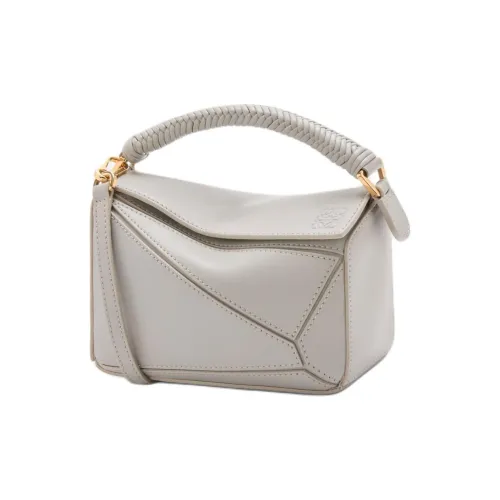 LOEWE Пазл Гладкий Телячья кожа Сумка Мини Женские Оболочка Серый