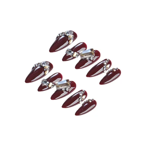 Fanze Instagram стиль Невеста False Nail заостренный тип красный однотонный 25 мм